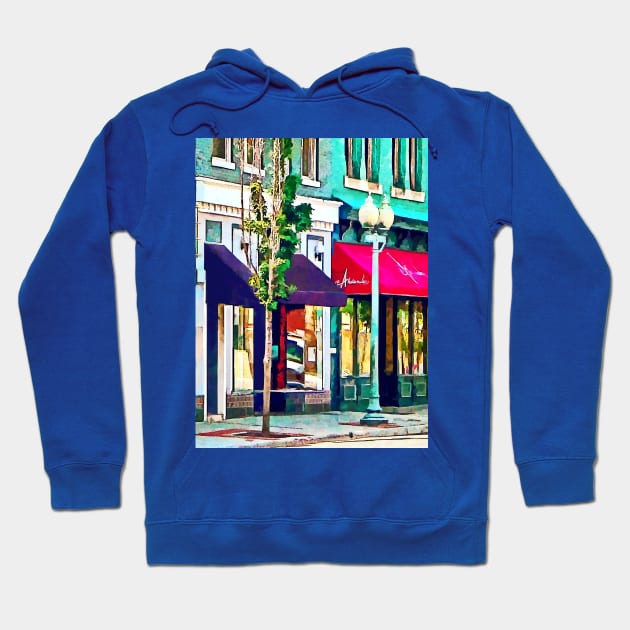 Roanoke VA - Street With Restaurant Hoodie by SusanSavad